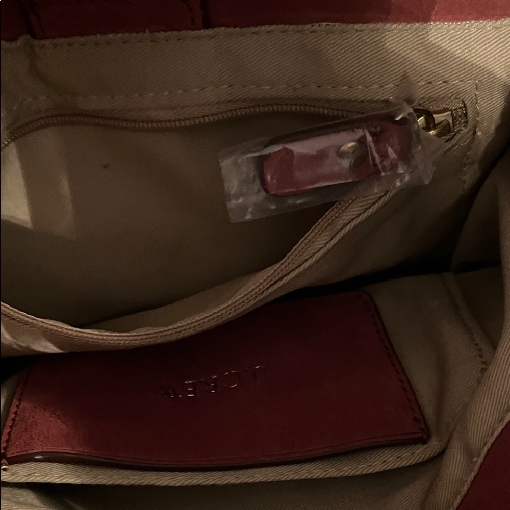 J. Crew Rust Suede Bucket Bag with Brass Ring Handles - Picture 7 of 9
